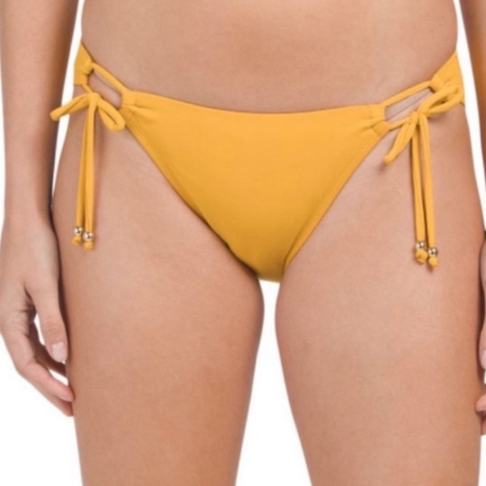 Robin Picconne Luca Side Tie Bikini Bottom | Mustard | Swim Bottoms | NWT